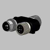 M12-3R - Y-connector for connection of Smile reset button to Orion. M12 5-pole output with OSSD.